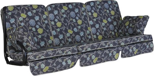 ANGERER FREIZEITMÖBEL Hollywoodschaukelauflage »Comfort«, grau, Blumen, BxL: 180 x 56 cm