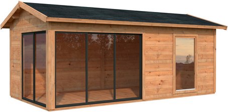 Thumbnail - PALMAKO Gartenhaus »Amanda«, Aufstellmaße BxTxH: 639 x 340 x 280 cm, tauchgrundiert, Holz - braun