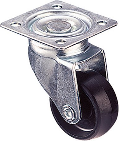 WAGNER Lenkrolle, silberfarben/schwarz, BxH: 19 x 56 mm, max. Tragfähigkeit: 35 kg - silberfarben | schwarz