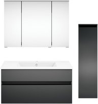 Get2You Badmöbel-Set »twenty one«, 4-teilig, Waschbecken BxHxT: 92 x 1,5 x 51 cm, montiert - grau