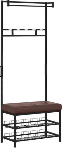 Thumbnail - HOMCOM Garderobenbank, BxHxT: 72,5 x 180 x 35 cm, Metall - schwarz