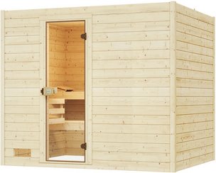WEKA Massivholzsauna »VALIDA 4«, 6 Personen, inkl. 7,5 kW Ofen mit externer Steuerung - braun