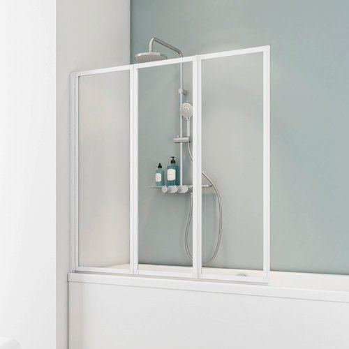 SCHULTE Badewannenfaltwand »Komfort «, 121x127cm, alpinweiss, ESG klar hell