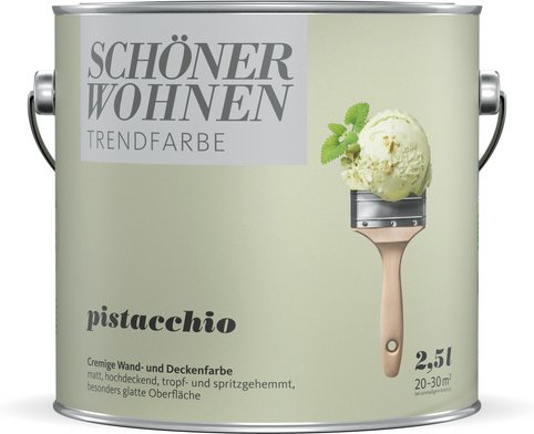 SCHÖNER WOHNEN FARBE Dispersionsfarbe »Trendfarbe«, Jubiläumsedition Pistacchio, matt, 2,5 l - gruen