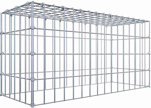 Thumbnail - Gabiona Anbaugabione »Typ 3«, 5 Gittermatten inkl. C-Ringe, Maschenweite: 5 x 10 cm, ohne Bodengitter - silberfarben