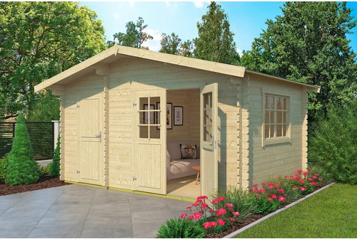 LASITA MAJA Gartenhaus »Keila«, BxHxT: 475,9 x 256,5 x 350 cm (Außenmaße inkl. Dachüberstand), Holz - beige