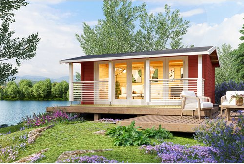 LASITA MAJA Gartenhaus »Lyndhurst«, BxHxT: 610 x 244,8 x 460 cm, (Außenmaß inkl. Dachüberstand), schwedenrot