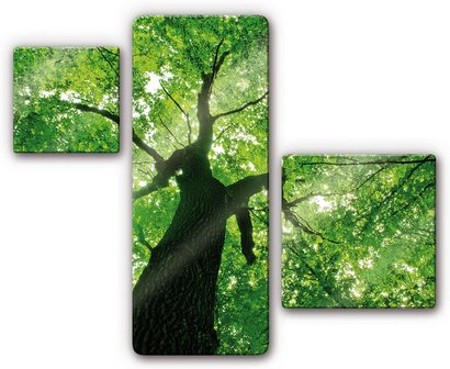 K&L Wall Art Glasbild-Set »Glasbild«, BxH: 100 x 120 cm, Wand Deko Baum des Lebens
