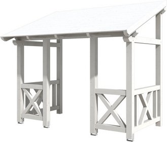 SKANHOLZ Vordach »Paderborn 7«, 336 x 202 cm (BxT), nordische Fichte, weiß - weiss