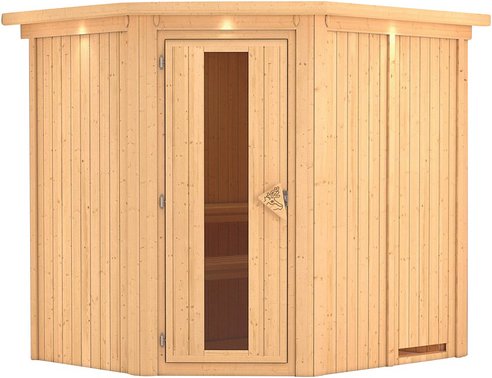KARIBU Sauna »Maardu«, für 3 Personen, ohne Ofen - beige