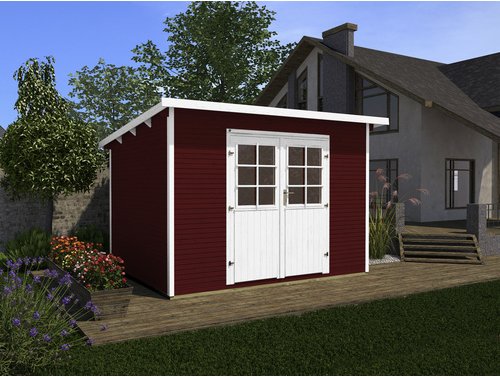 Thumbnail - WEKA Gartenhaus »219 Gr.3«, Holz, BxHxT: 319 x 218 x 300 cm (Außenmaße inkl. Dachüberstand) - rot