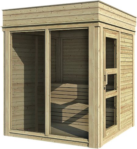 Thumbnail - WOLFF FINNHAUS Saunahaus »Paradiso«, BxTxH: 229 x 229 x 261 cm, ohne Ofen - beige