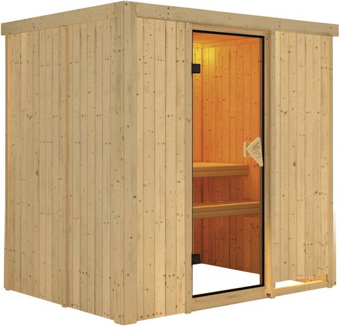 KARIBU Sauna »Kircholm«, für 3 Personen, ohne Ofen - beige
