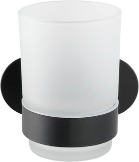 WENKO Zahnputzbecher »Turbo-Loc Orea black«, Edelstahl, schwarz/matt