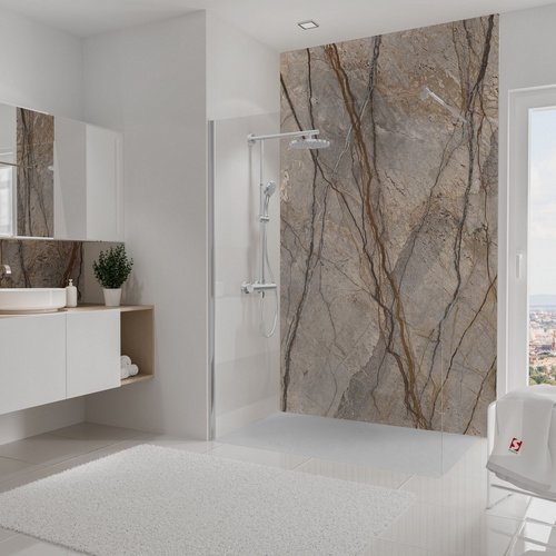 SCHULTE Duschrückwand »DecoDesign«, BxH: 150 x 255 cm, Aluminium/Polyethylen - braun