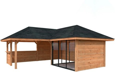 PALMAKO Pavillon »Bianca Set 209 Slide«, BxHxT: 588 x 319 x 588 cm, Braun