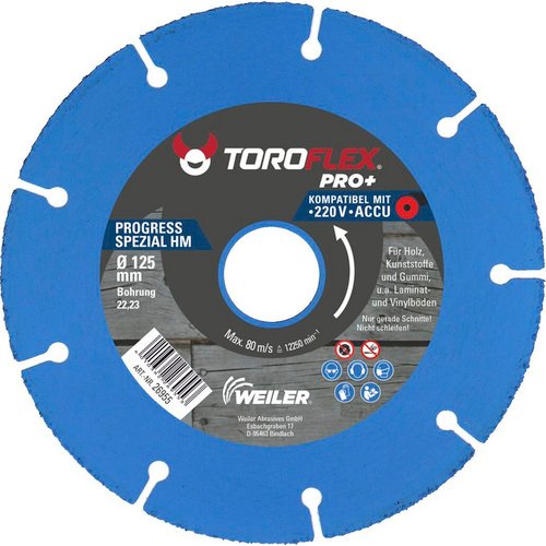 TOROFLEX Trennscheibe, Innendurchmesser: 22,23 mm, für: Winkelschleifer - blau