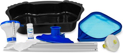 EXIT Toys Pool-Zubehörset, bestehend aus: Teststreifen, Chlorschwimmer, Pflegeset, Fußbad, LED-Lampe - blau