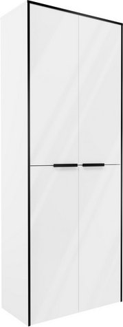 FACKELMANN Doppel-Hochschrank »Flair«, 2 Türen, inkl. Wäschekorb, Weiss/Weiss, 600 x 1633 x 320 mm