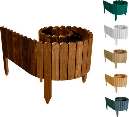 Floranica Beeteinfassung, Rollborder Flexibler Holzzaun 200 x 20 cm Braun