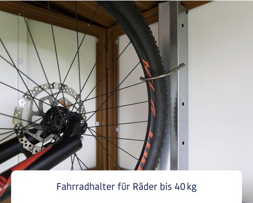 Ecostar Fahrradhalter, Länge: 194,6 cm, Metall, für Gerätehaus - silberfarben