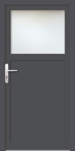 Meeth Nebeneingangstür »ProM 01«, satiniertes Glas, titanfarben, nach Außen öffnend - grau
