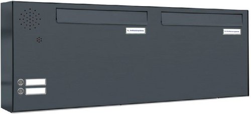 AL BRIEFKASTENSYSTEME Briefkasten, Parteien: 2, Zaundurchwurf, BxHxT: 91,6 x 34,5 x 11,6 cm - grau