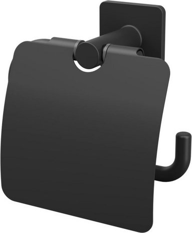 LENZ Toilettenpapierhalter »KOVA«, Schwarz-matt, Montageart: Kleben oder Bohren