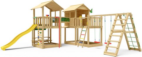 JUNGLE GYM Spielturm »Botan«, LxBxH: 651 x 632 x 318 cm, gelb - gruen