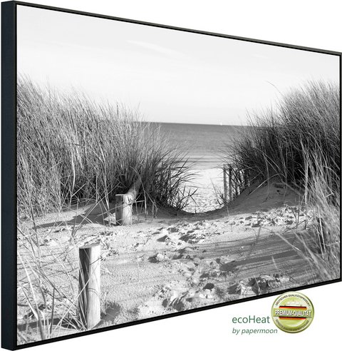 Thumbnail - papermoon Infrarotheizung »EcoHeat - Strand Schwarz + Weiss«, Matt-Effekt - bunt