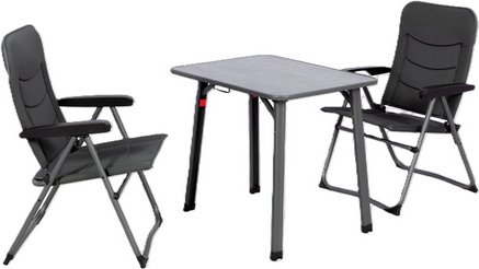 CASAYA Campingset »VAN«, 3-teilig, 3D Mesh-Gewebe, Polywood-Tischplatte, grau