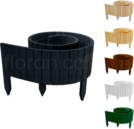 Thumbnail - Floranica Beeteinfassung, Rollborder II Gartenzaun 200x30 cm Anthrazit Kiefernholz Rollzaun - grau