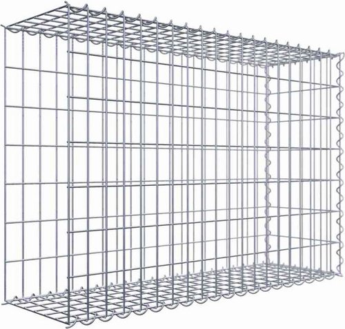 Thumbnail - Gabiona Gabione, silbergrau, Maschenweite 5 cm x 10 cm, Spirale - silberfarben