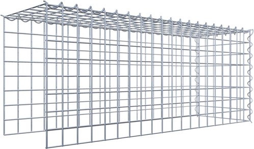 Gabiona Gabione, silbergrau, Maschenweite 5 cm x 5 cm, Spirale - silberfarben