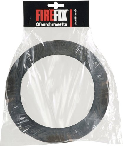 FIREFIX® Ofenrohrrosette, Ø: 16,5 cm, Stärke: 2 mm, Stahl - schwarz