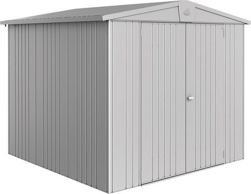 BIOHORT Gerätehaus »Europa Gr. 4«, Metall, BxHxT: 244 x 203 x 228 cm (Außenmaße inkl. Dachüberstand) - silberfarben