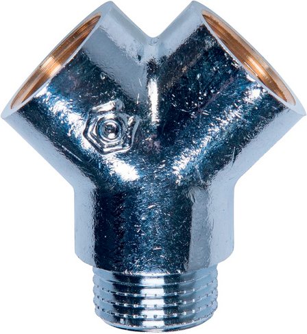 CORNAT Gabelstueck, Messing, Innengewinde: 1/2" - silberfarben