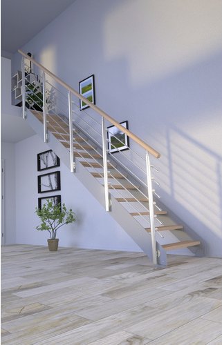 STARWOOD Systemtreppe »Kos«, Metall, 13 Stufen, max. Geschosshöhe 280 cm - braun