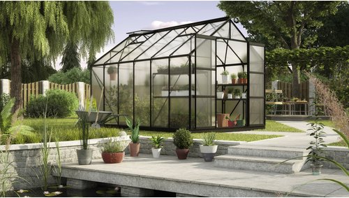 VITAVIA Gewächshaus »Uranus 9900«, 9,9 m², Kunststoff/Aluminium, winterfest - schwarz