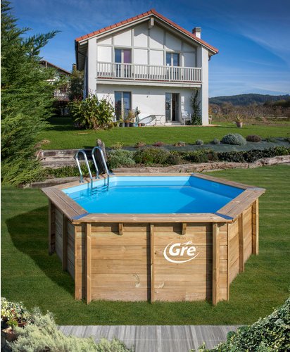 GRE Rundpool, braun, ØxH: 400 x 119 cm