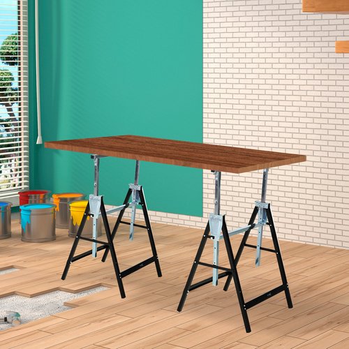 Thumbnail - DURHAND Sägebock, höhenverstellbar, LxBxH: 56 x 68 x 130 cm - schwarz