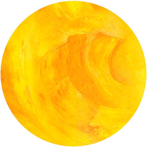 K&L Wall Art Vliestapete »Runde Vliestapete«, Schüßler gelbe Sonne Gold, mehrfarbig, matt - bunt