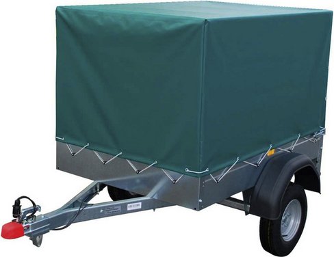 STEMA PKW-Anhänger mit Plane, BxL: 108 cm x 154 cm, max. Nutzlast 418 kg - silberfarben