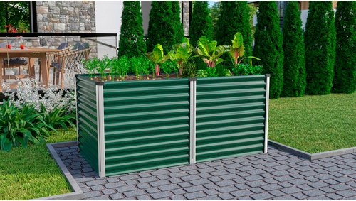 VITAVIA Hochbeet »Meta 858«, BxHxL: 96,17 x 86 x 187,68 cm, Zincalume/Aluminium - gruen