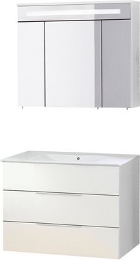 FACKELMANN Waschplatz-Set »KARA«, 80cm Weiß 2Schub - weiss