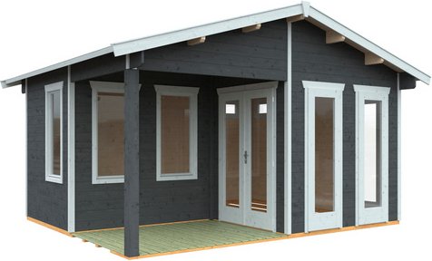 SKANHOLZ Gartenhaus »Utrecht«, BxHxT: 520 cm x 303 cm x 440 (Außenmaße inkl. Dachüberstand) - grau