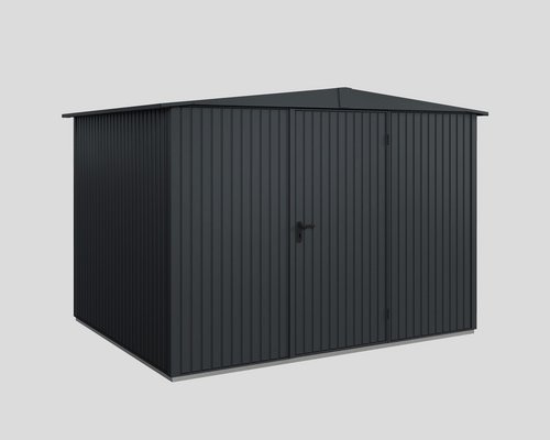 Thumbnail - Ecostar Gerätehaus »Trend-S«, Metall, BxHxT: 302,8 x 219,4 x 238 cm (Außenmaße inkl. Dachüberstand) - grau