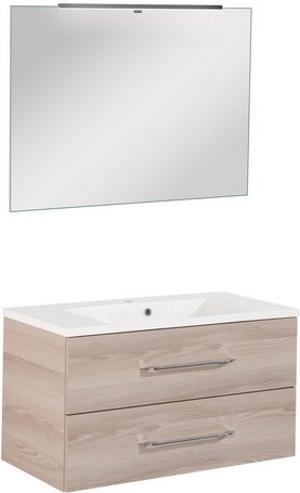 FACKELMANN Waschplatz-Set »B.CLEVER«, 90cm Alaska Esche - braun