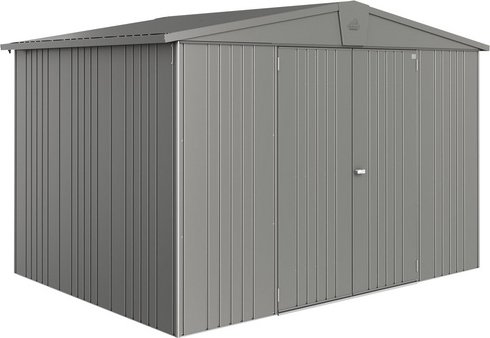 BIOHORT Gerätehaus »Europa«, Metall, BxHxT: 316 x 209 x 228 cm (Außenmaße inkl. Dachüberstand) - grau