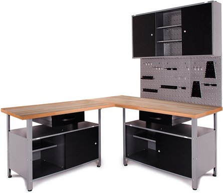 Ondis24 Werkstatt-Set »Klaus«, Ecklösung, anthrazit, Metall - grau